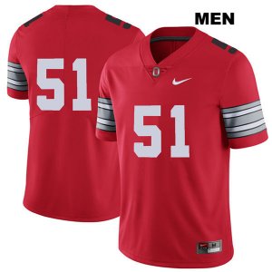 Men's NCAA Ohio State Buckeyes Antwuan Jackson #51 College Stitched 2018 Spring Game No Name Authentic Nike Red Football Jersey TV20Q43KI